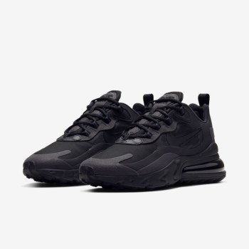 Nike Air Max 270 React - Nagyobb Gyerek Utcai Cipő - Fekete/Szürke/Fekete/Szürke